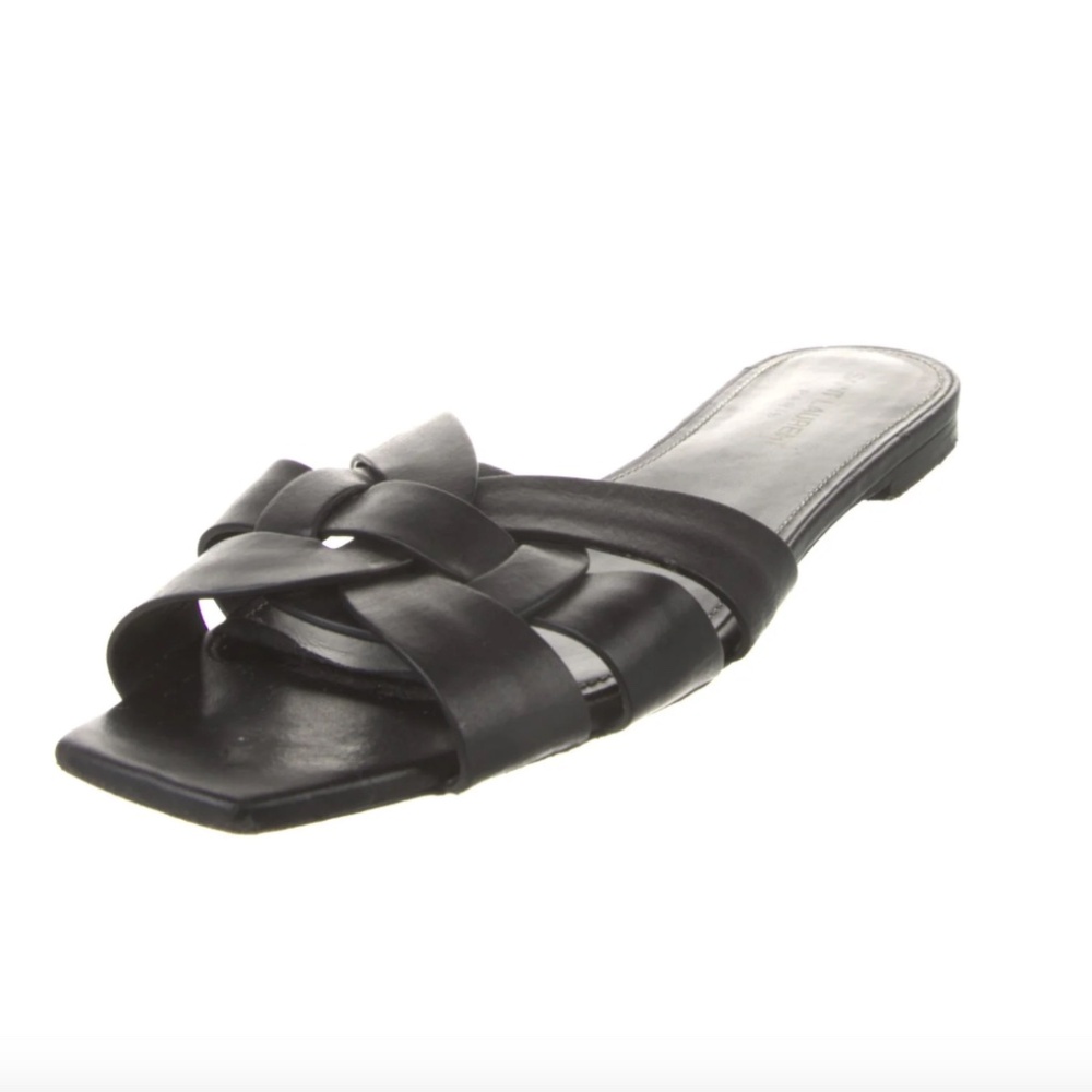 Saint Laurent Tribute Leather Slides Size: US10.5, IT40.5